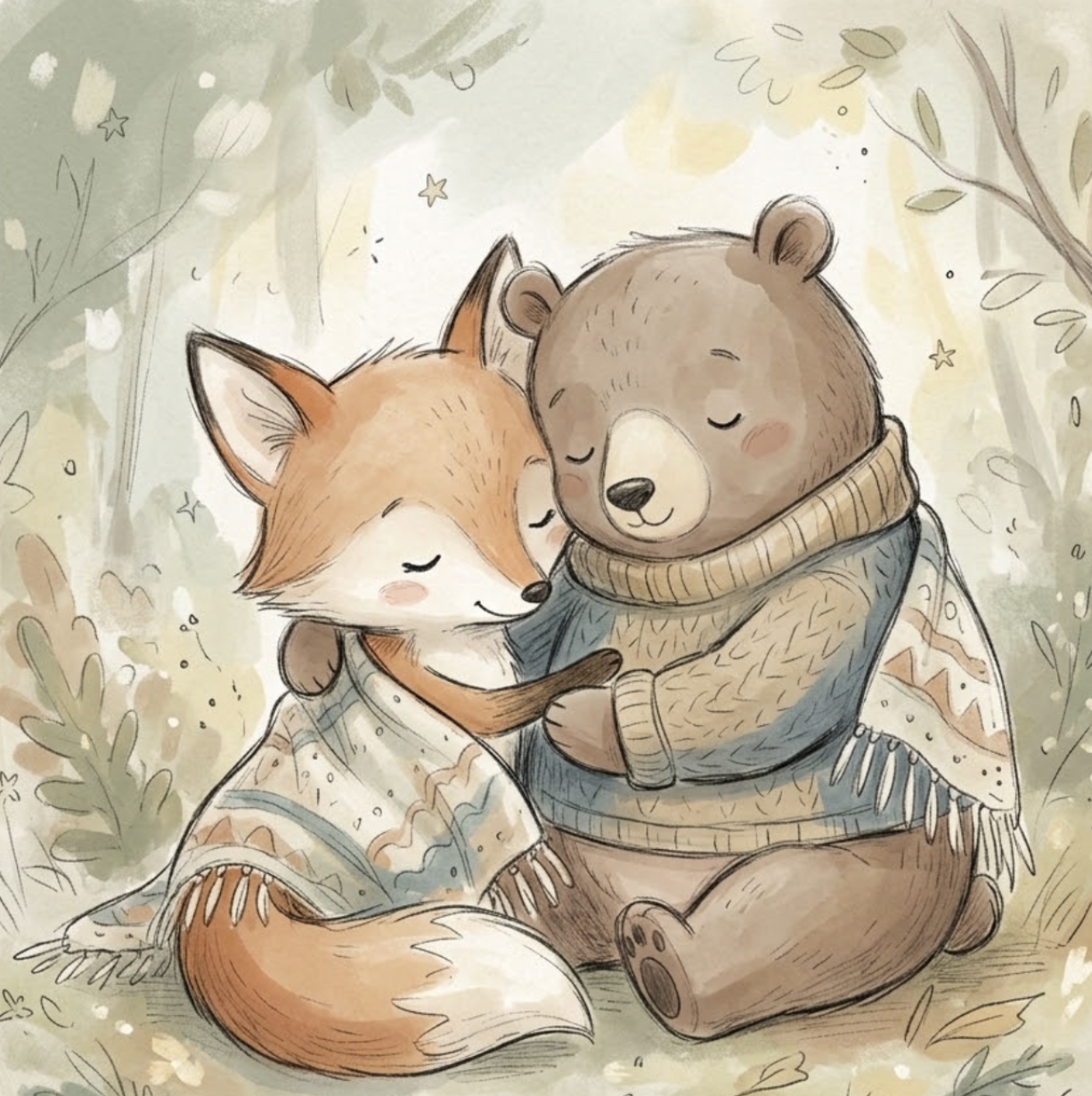 Ohana au refuge en forêt
